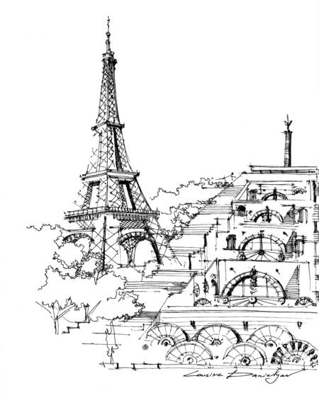 Paris — Eiffel Tower sketch by Lousine Danielyan